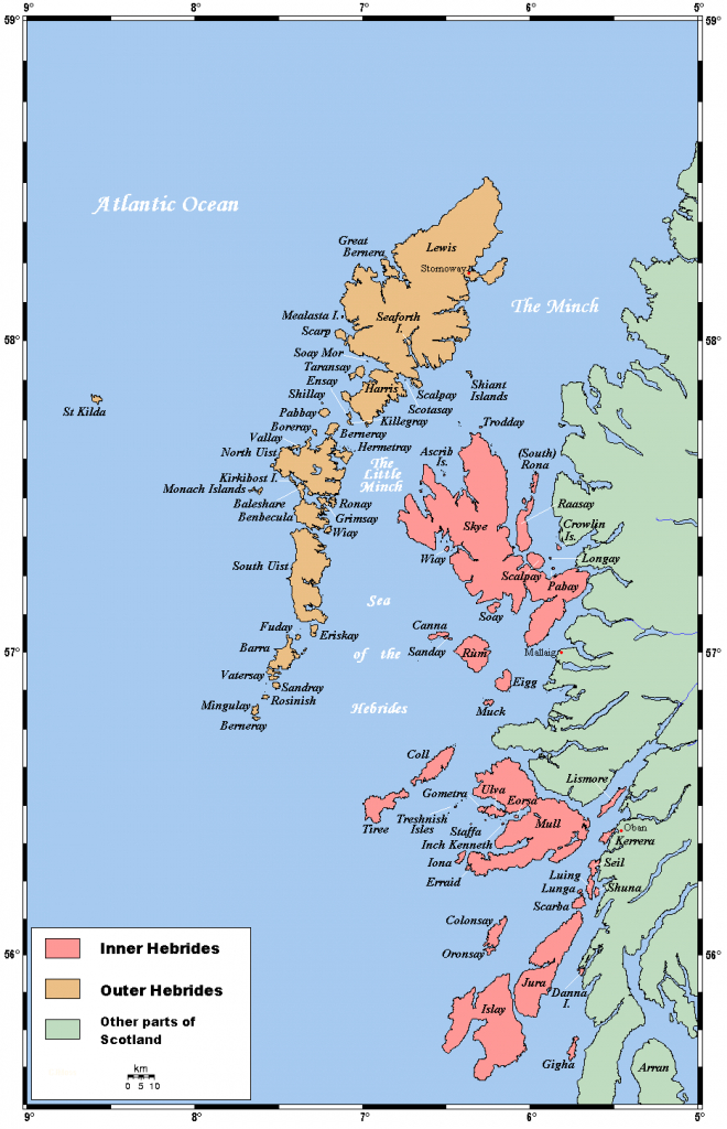 Map Of The Inner And Outer Hebrides Off Of The West Coast Of - Printable Map Skye