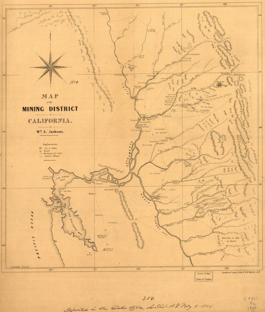 Map Of The Mining District Of California. | Library Of Congress - Map Of Abandoned Mines In California