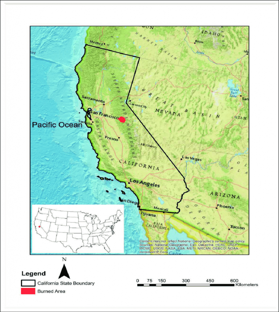 Map Of The Rim Fire Burned Area In California (Google Maps, 2013 - Google Maps California