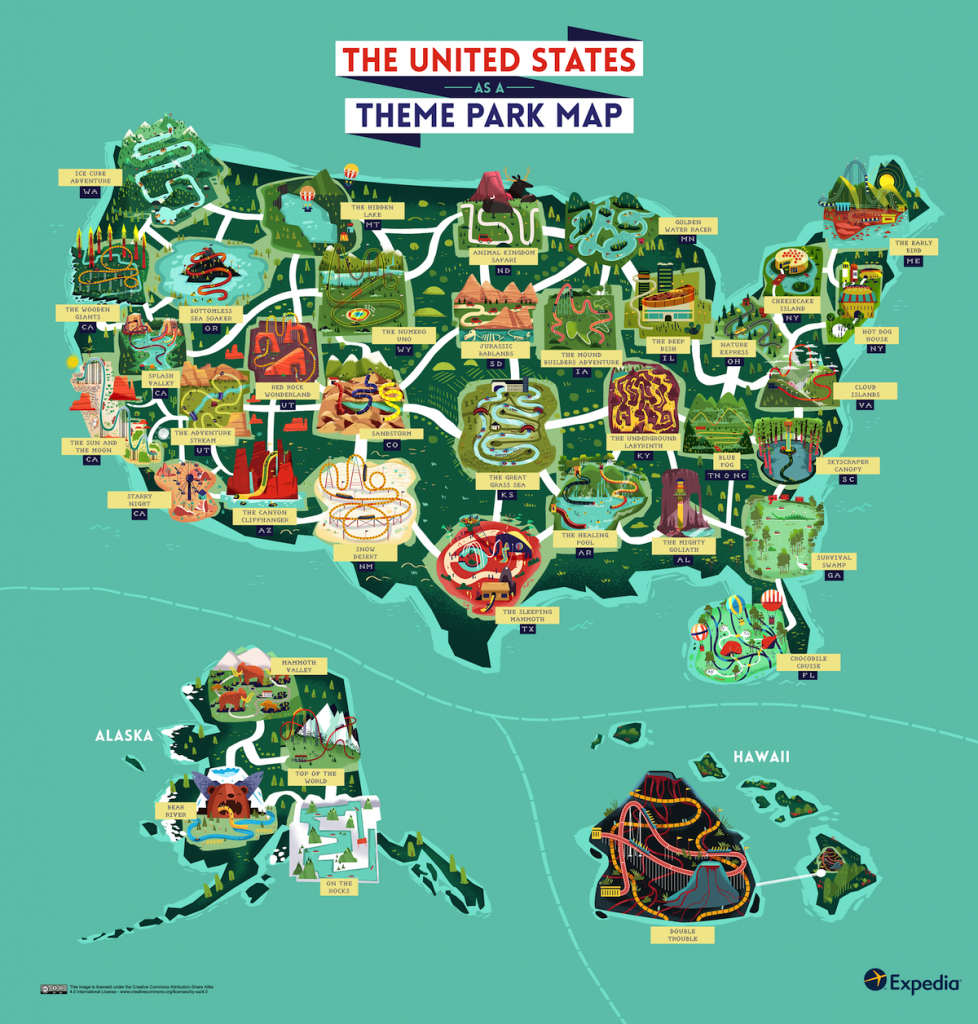 Map Of The United States As A Theme Park. Would It Look Like This - Southern California Theme Parks Map