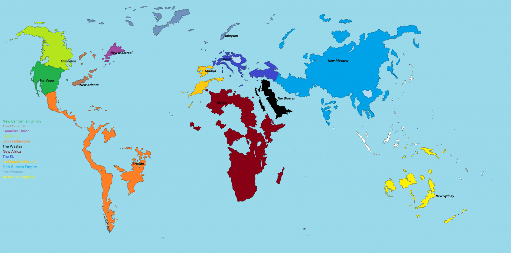 Map Of The World In 2086 After A Massive Sea Level Rise : Imaginarymaps - California Sea Level Rise Map