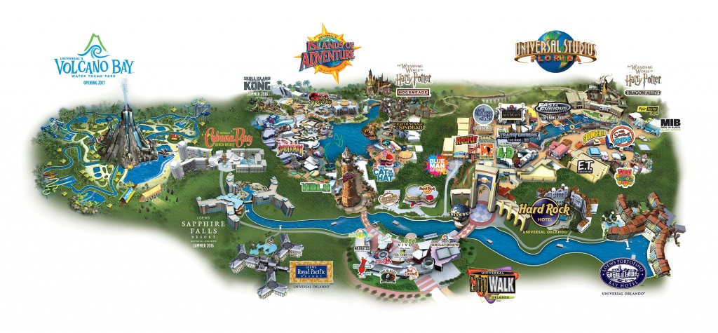 Map Of Universal City Walk, Universal Studios, Islands Of Adventure - Map Of Universal Florida Hotels