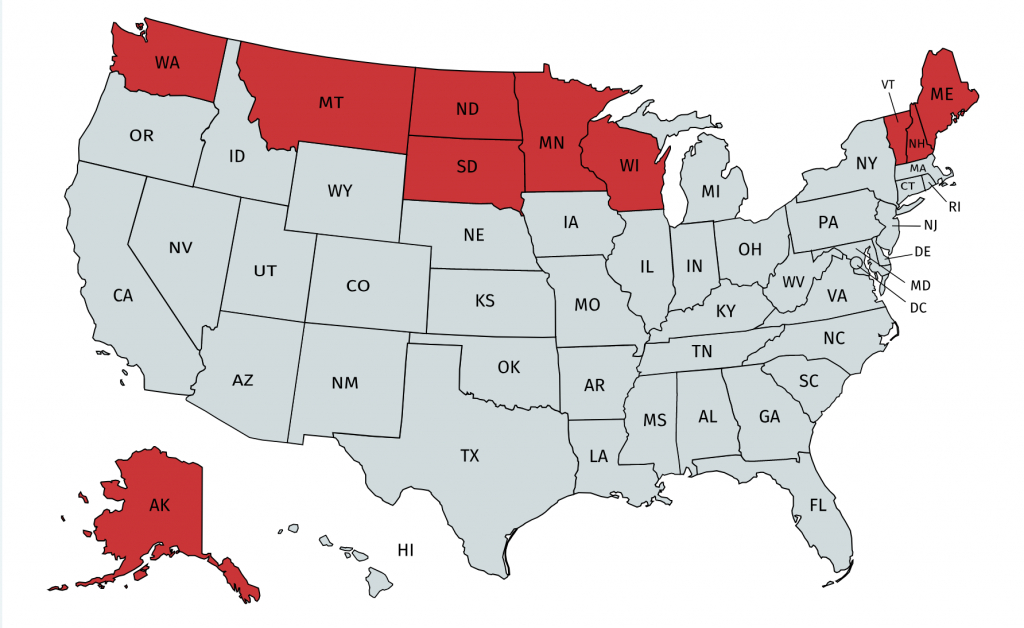 Map Of Us States Entirely North Of California : Mapporn - California Map With States
