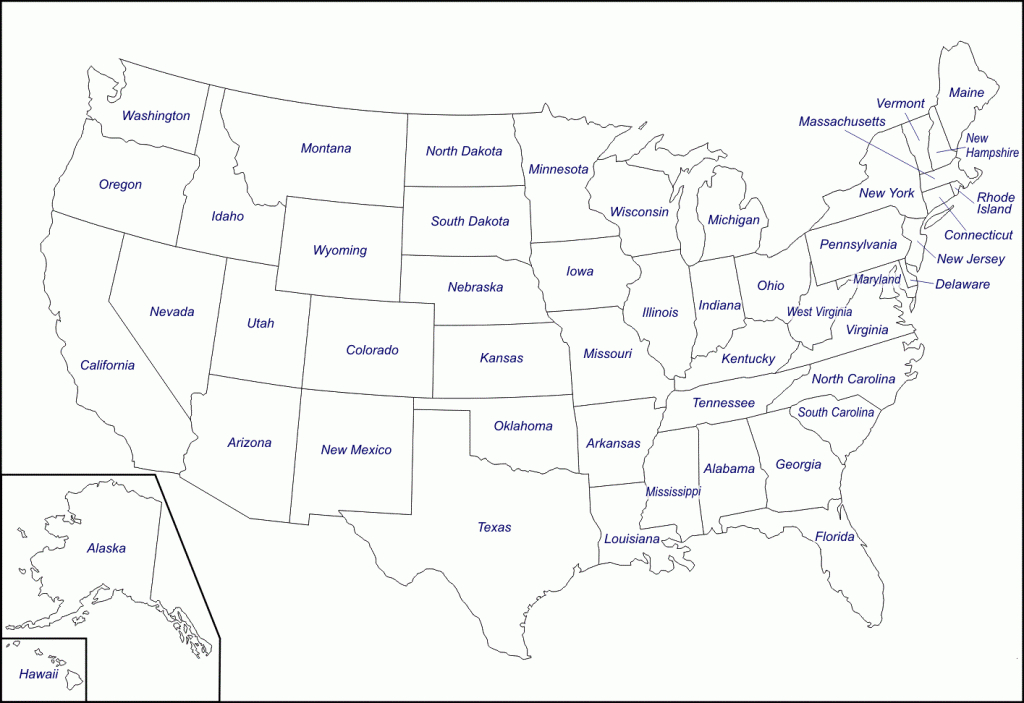 Printable Us Map With State Names