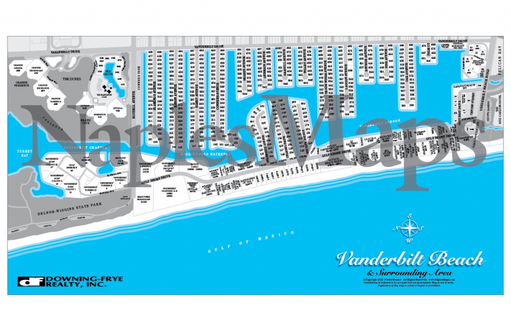 Map Of Vanderbilt Beach Area (Customized Sample) Naples Florida - Vanderbilt Beach Florida Map