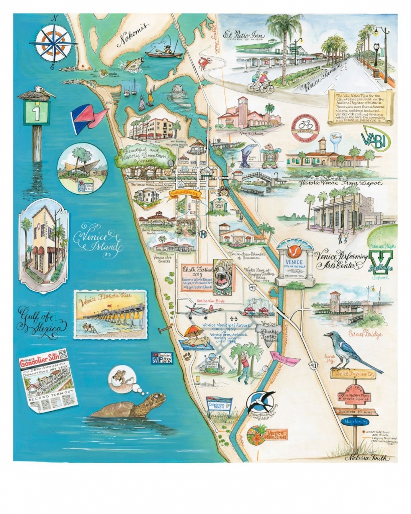 Map Of Venice, Florida &amp;quot;the Island Of Venice&amp;quot; In 2019 | State Of - Map Of South Venice Florida