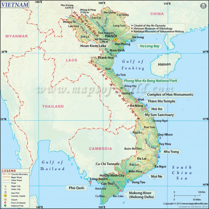 Printable Map Of Vietnam