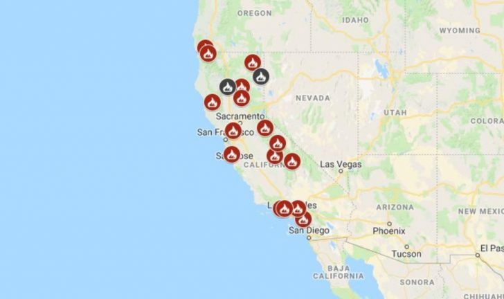 Show Me A Map Of California Wildfires