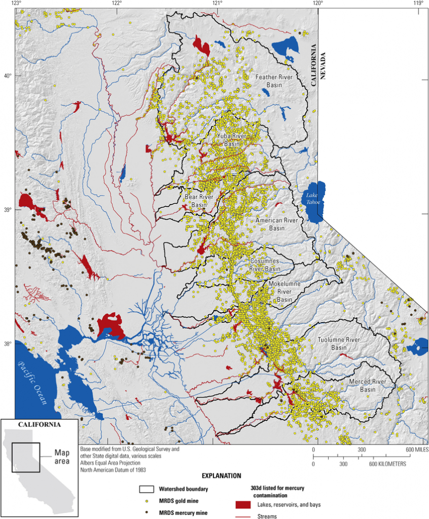 Map Showing Locations Of Historical Gold Mines In The Sierra Nevada Gold In California Map 