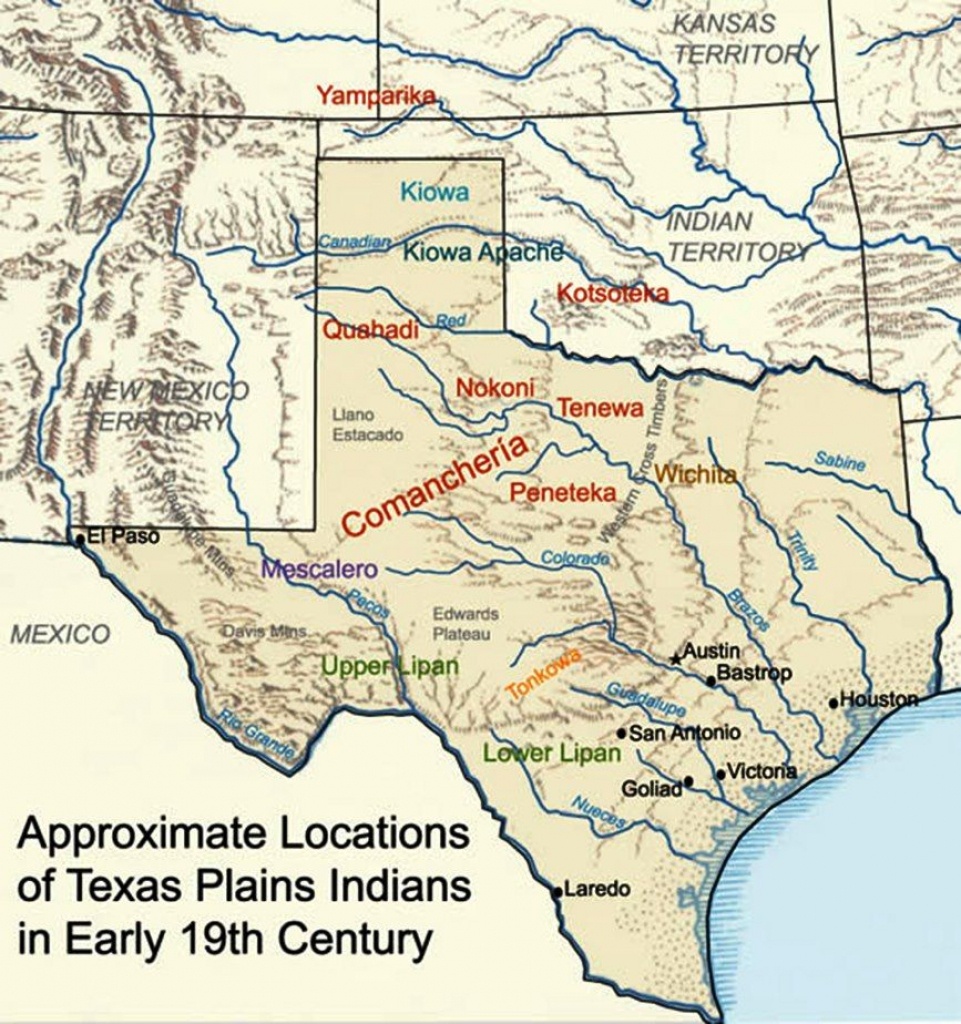 Map Showing The General Location And Dispersal Of Various Native - Native American Reservations In Texas Map