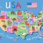 Map Usa Kids Kids Map Usachildren S Illustrator Carla Daly   Printable Children\'s Map Of The United States