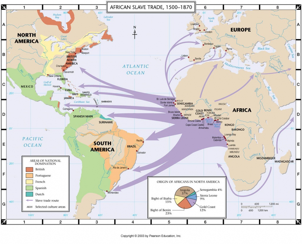 Maps | Africa And The Trans-Atlantic Slave Trade - Triangular Trade Map Printable