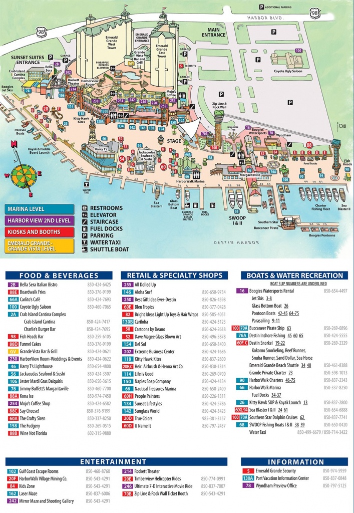 Attractions In Destin Fort Walton Beach And Okaloosa Island Map Of