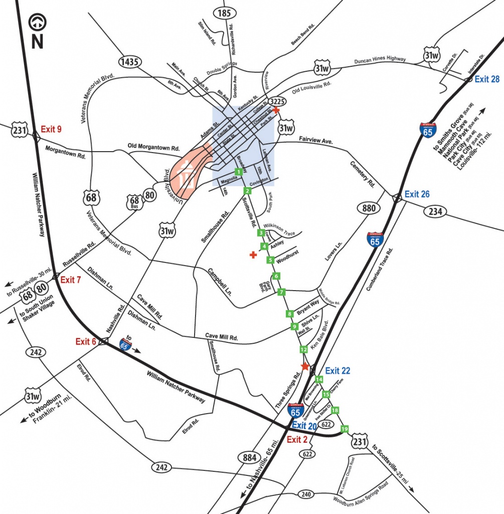 Maps And Directions | Getting Around Bowling Green Ky - Printable Map Of Bowling Green Ky