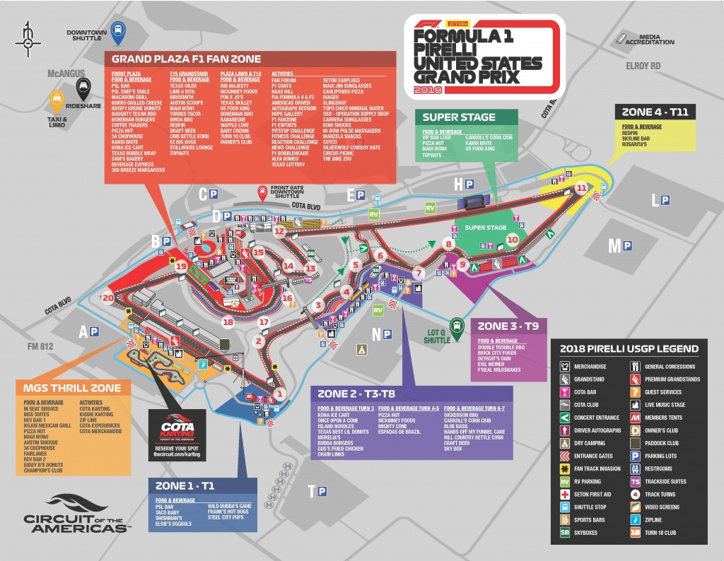 Maps | Circuit Of The Americas - Texas Motor Speedway Parking Map