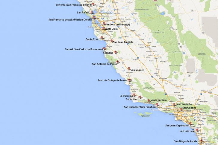 California Sightseeing Map