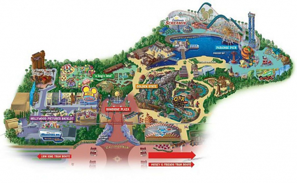 Maps Of Disneyland Resort In Anaheim, California - Theme Parks California Map