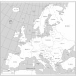 Maps Of Europe   Printable Black And White Map Of Europe