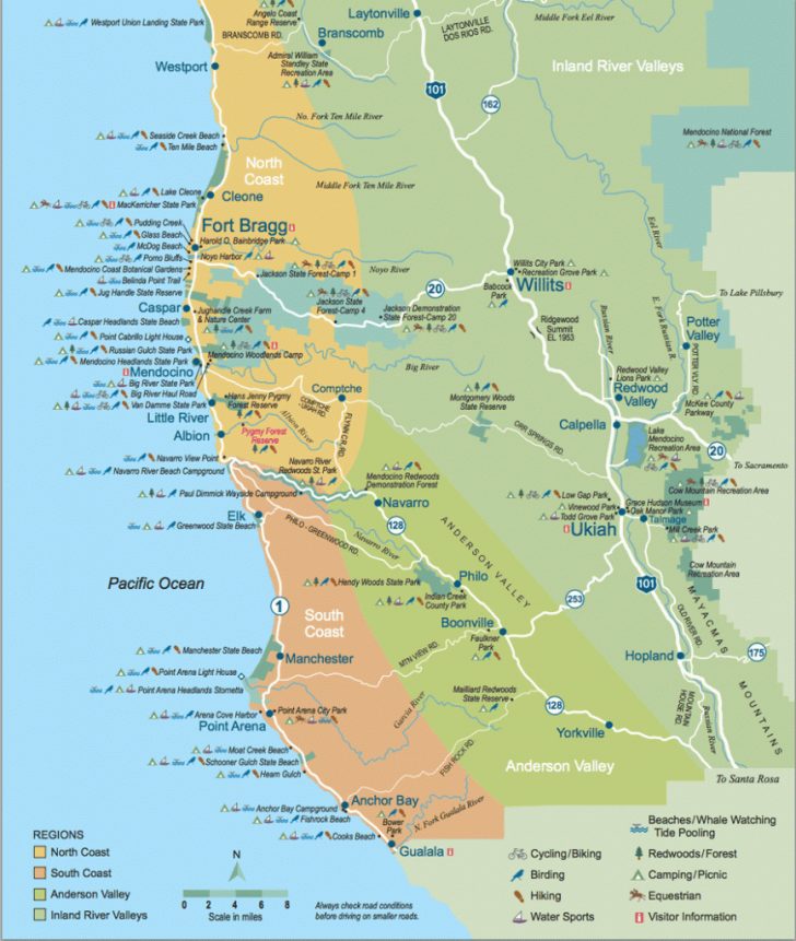 Mendocino County California Map