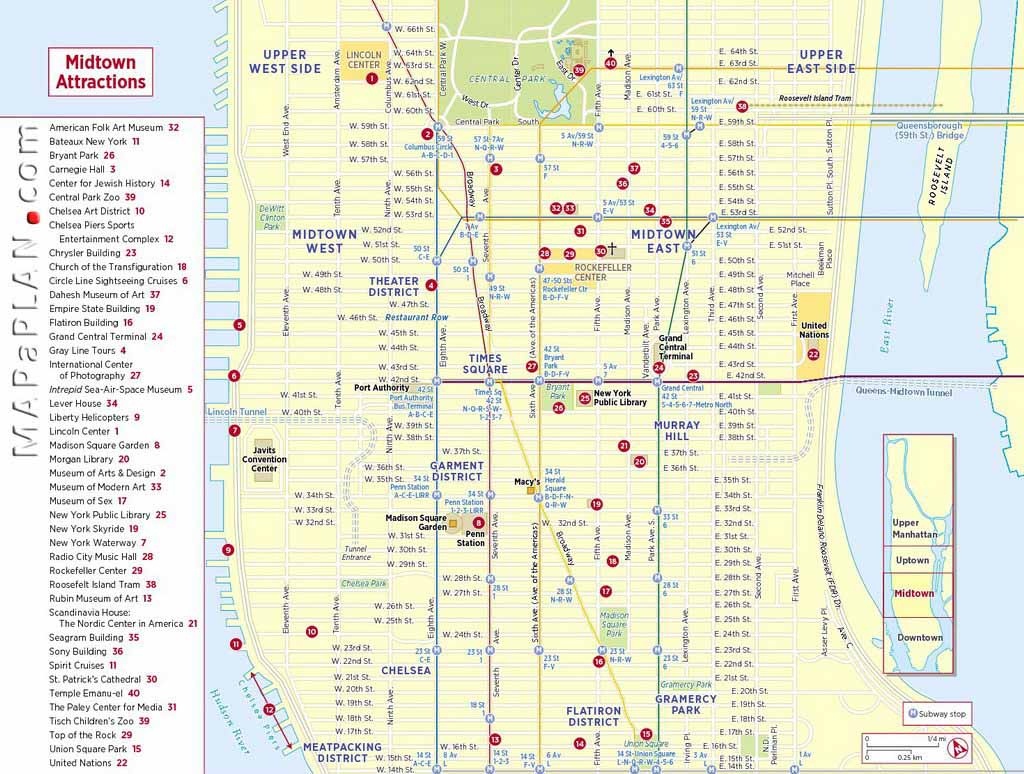 Maps Of New York Top Tourist Attractions - Free, Printable - Manhattan City Map Printable