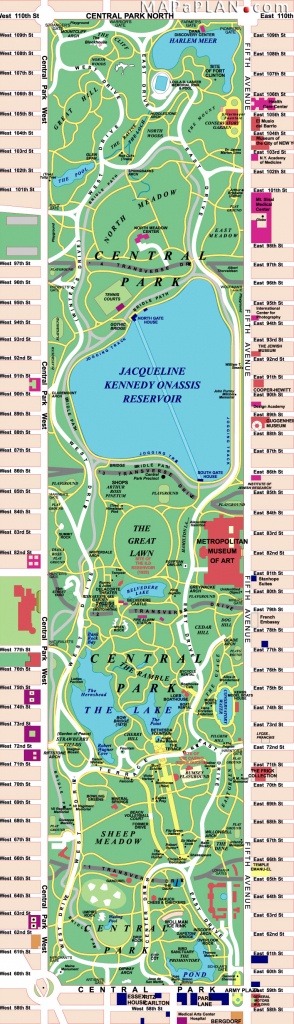 Maps Of New York Top Tourist Attractions - Free, Printable - Printable Map Of Central Park