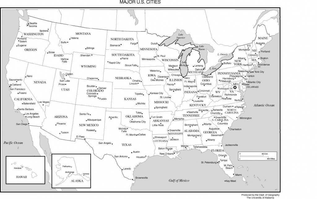 Maps Of The United States - Printable Map Of The Usa With States And Cities