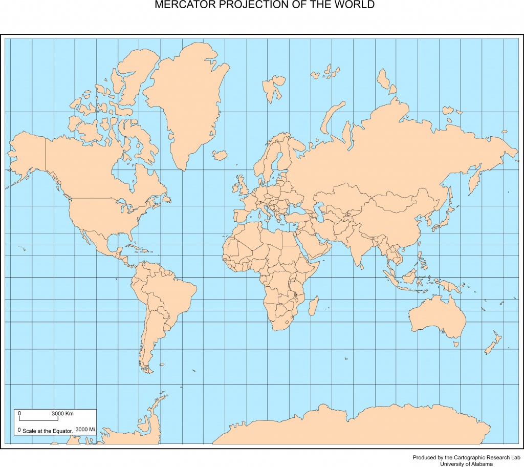 Maps Of The World - World Map Mercator Projection Printable