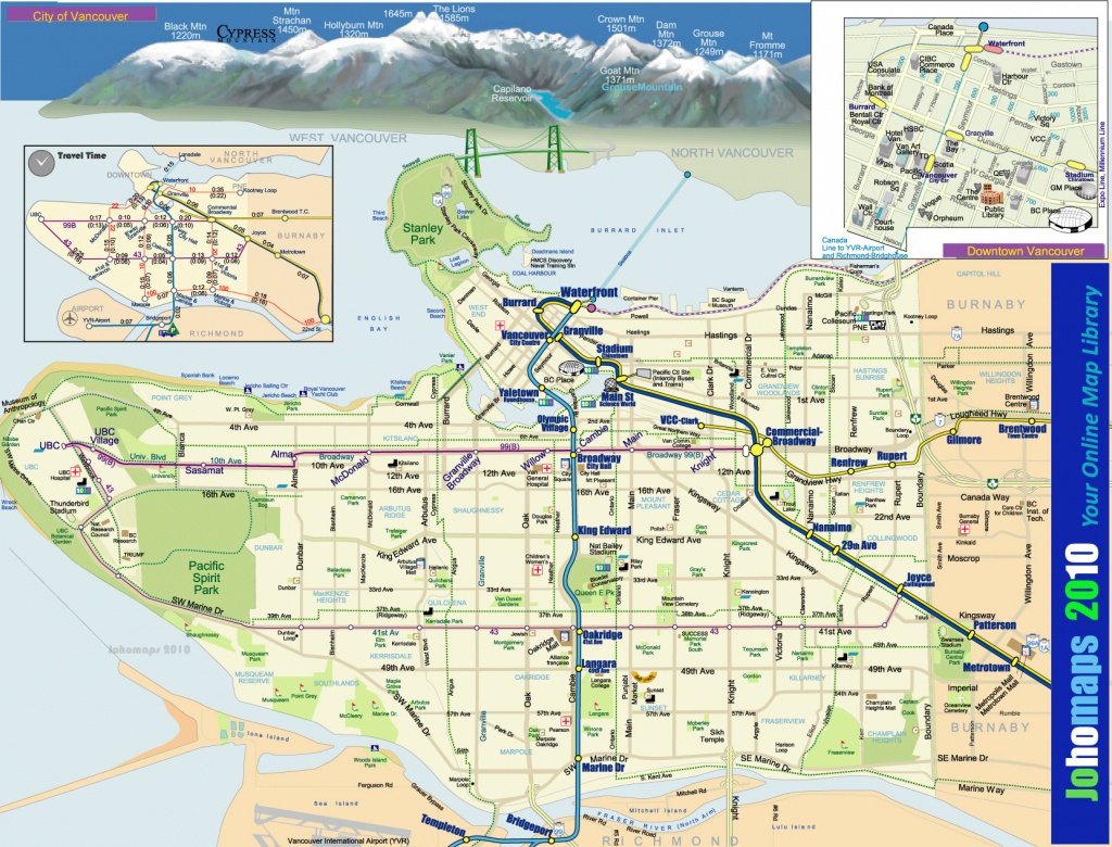 Maps Of Vancouver - Johomaps - Printable Map Of Vancouver