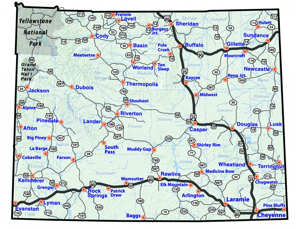 Maps - Printable Map Of Wyoming