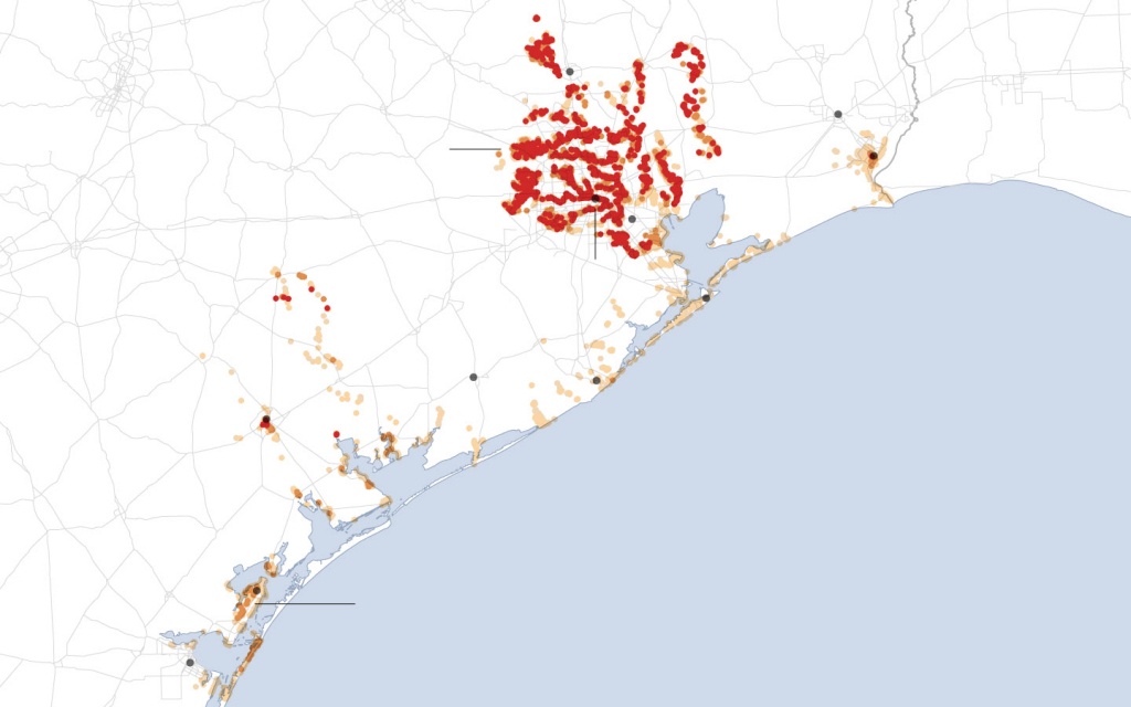 Maps: Tracking Harvey&amp;#039;s Destructive Path Through Texas And Louisiana - Orange County Texas Flood Zone Map