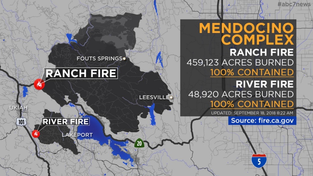 Maps: Wildfires Burning Across California | Abc7News - Map Of California Fire Damage