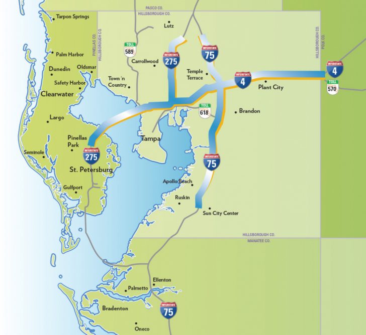 Map Of Florida Showing Tampa And Clearwater