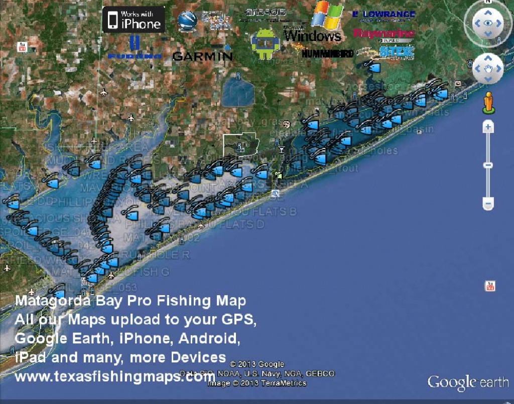 Matagorda Bay Gps Fishing Spots - Texas Fishing Spots Maps For Gps - Texas Coastal Fishing Maps