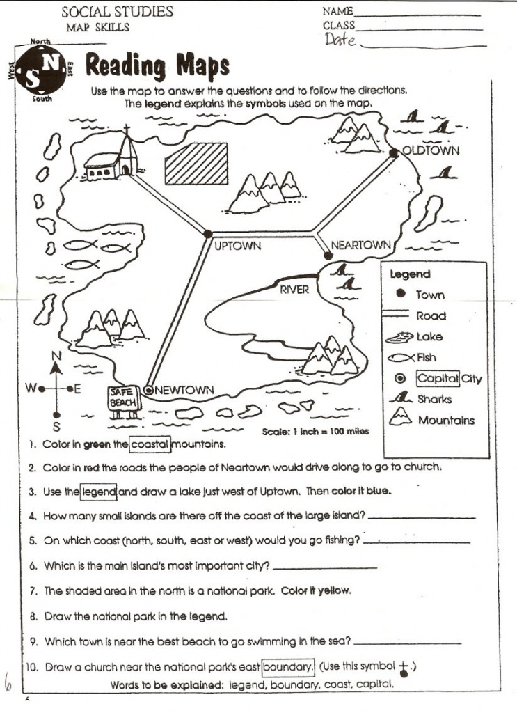 Math : 6 Best Images Of Topographic Map Worksheets Printable Contour - Printable Map Activities