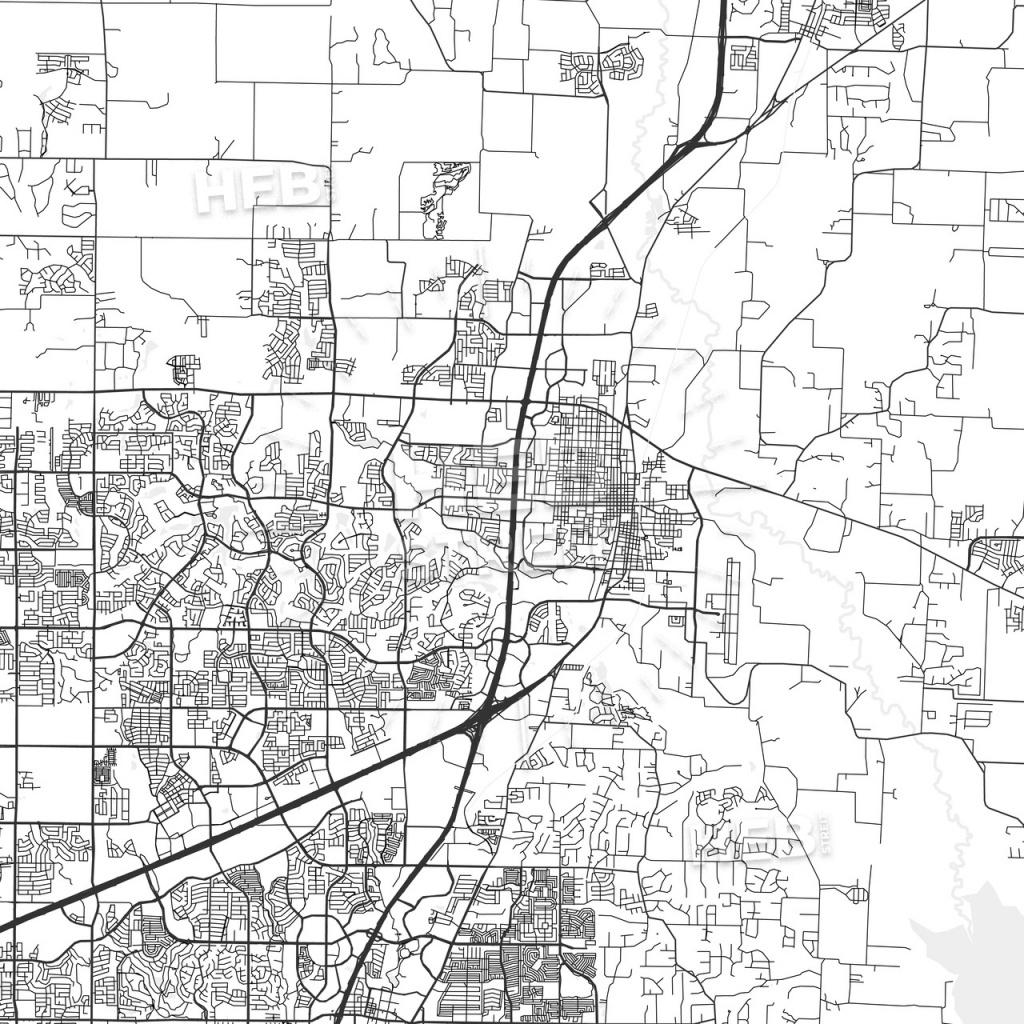 Mckinney, Texas - Area Map - Light | Hebstreits Sketches - Street Map Of Mckinney Texas