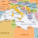 Mediterranean Sea Political Map   Printable Map Of The Mediterranean Sea Area