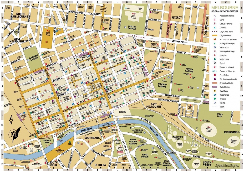 Melbourne Central District Tourist Map Australia City 3 - World Wide - Melbourne Tourist Map Printable