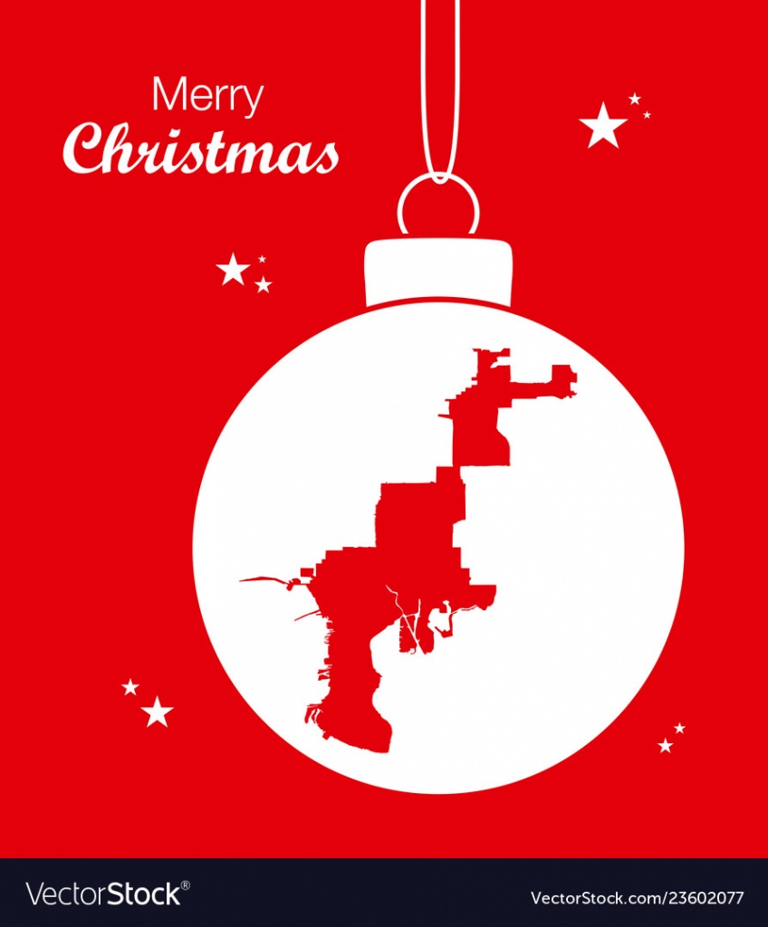 Merry Christmas Theme With Map Of Tampa Florida Vector Image - Christmas Florida Map