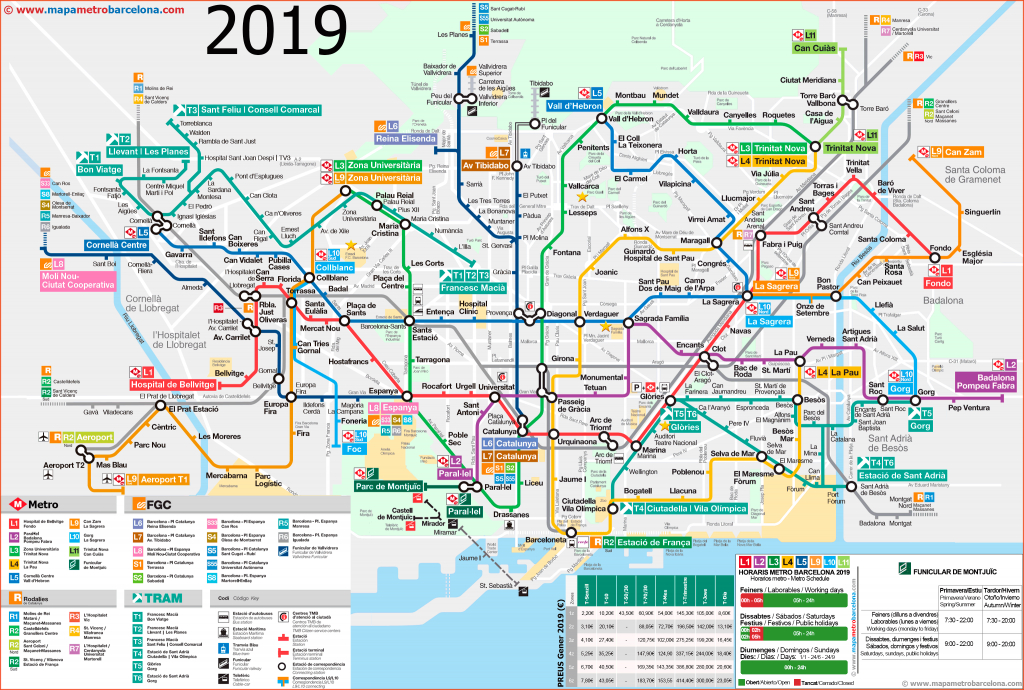 Metro Map Of Barcelona 2019 (The Best) - Barcelona Metro Map Printable