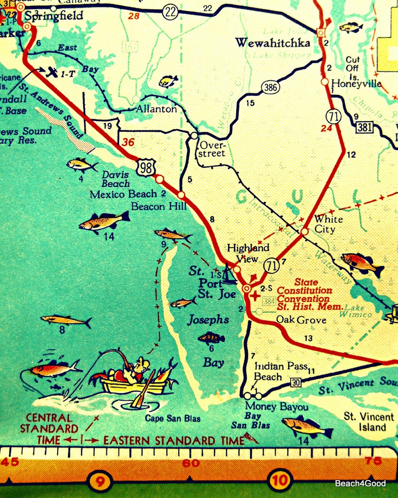 Mexico Beach Map Art Print Florida Map Art Port St Joe Map | Etsy - Mexico Beach Florida Map