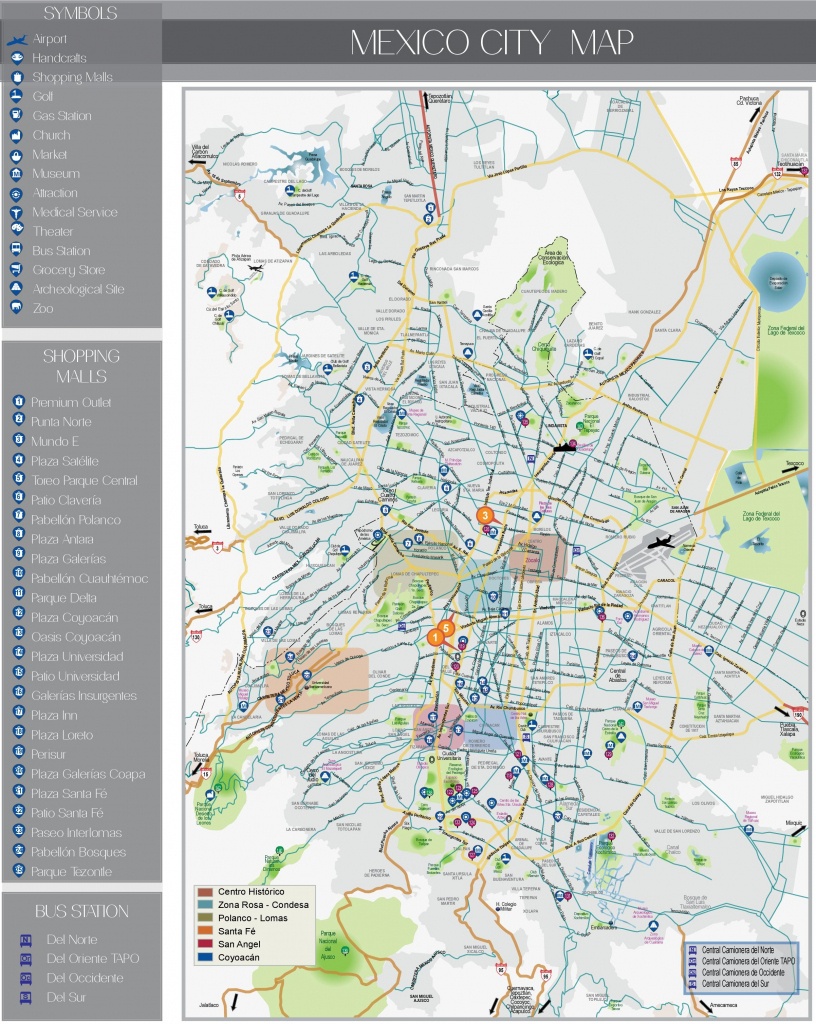 Mexico City Tourist Attractions Map - Printable Map Of Mexico City