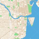 Miami Florida Printable Map Excerpt. This Vector Streetmap Of   Street Map Of Downtown Miami Florida