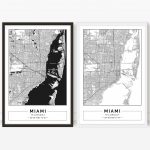Miami Map Florida City Map Digital Poster Printable | Etsy   Miami City Map Printable