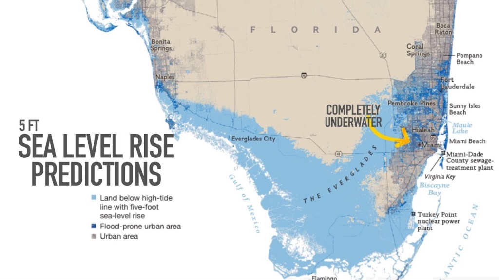 Miami May Be Underwater2100 - Youtube - Florida Underwater Map