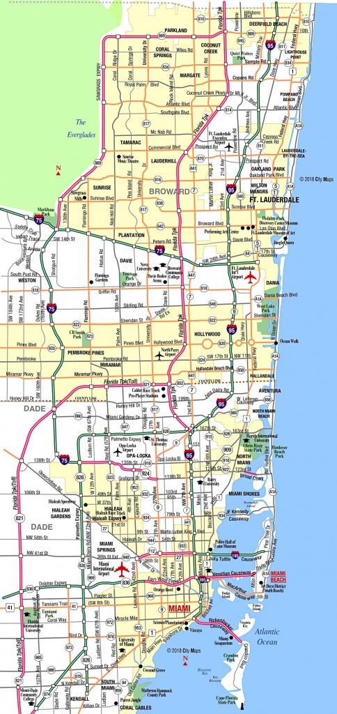 Miami Metropolitan Area Highways - Aaccessmaps - Highway Map Of South Florida