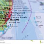 Miami On Map Stock Photo. Image Of Paper, Journey, Region   114073834   Florida Atlantic Coast Map
