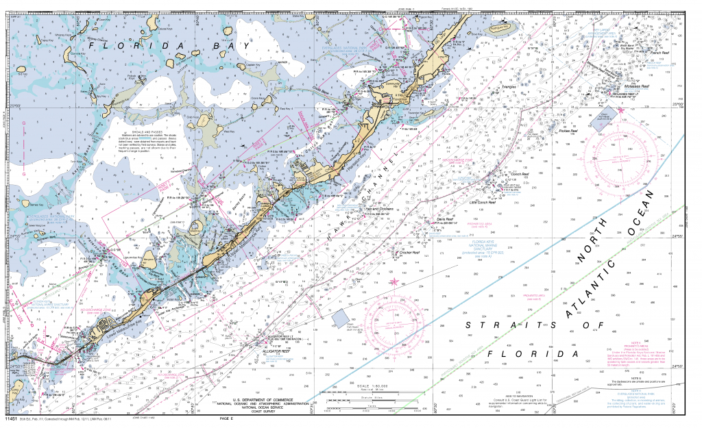 Miami To Marathon And Florida Bay Page E Nautical Chart - Νοαα - Florida Keys Nautical Map