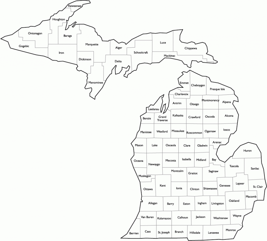 Michigan County Map With Names - Michigan County Maps Printable