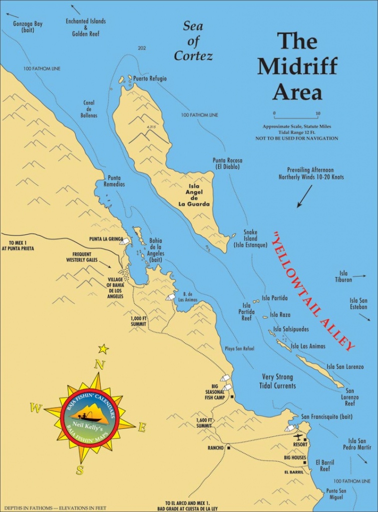 Midriff Islands Fishing Map - California Fishing Map