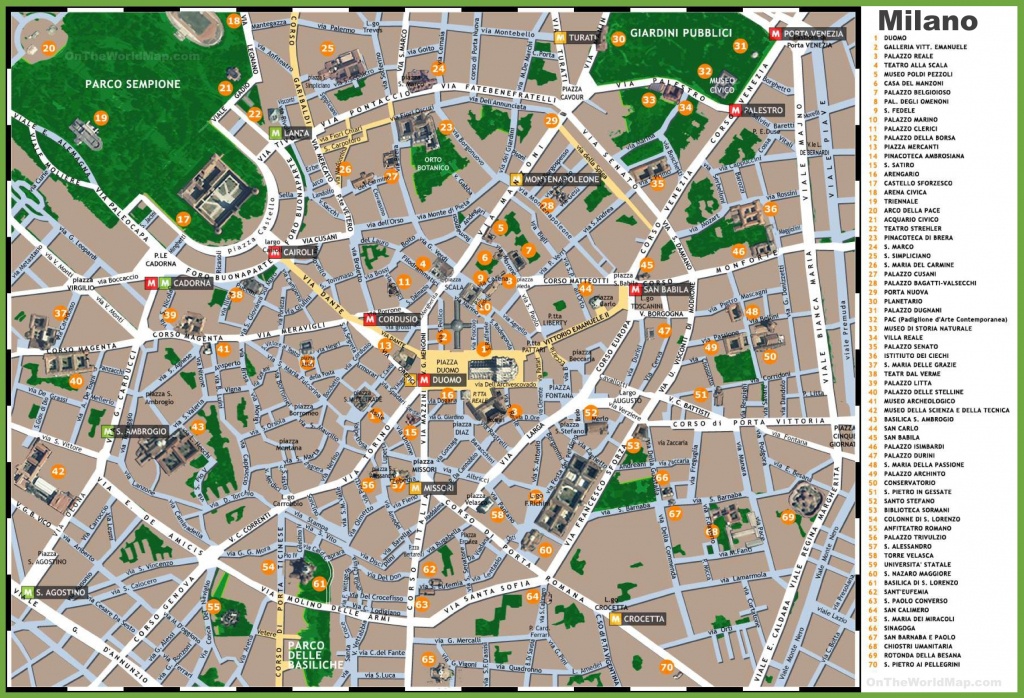 Milan Sightseeing Map - Printable Map Of Milan